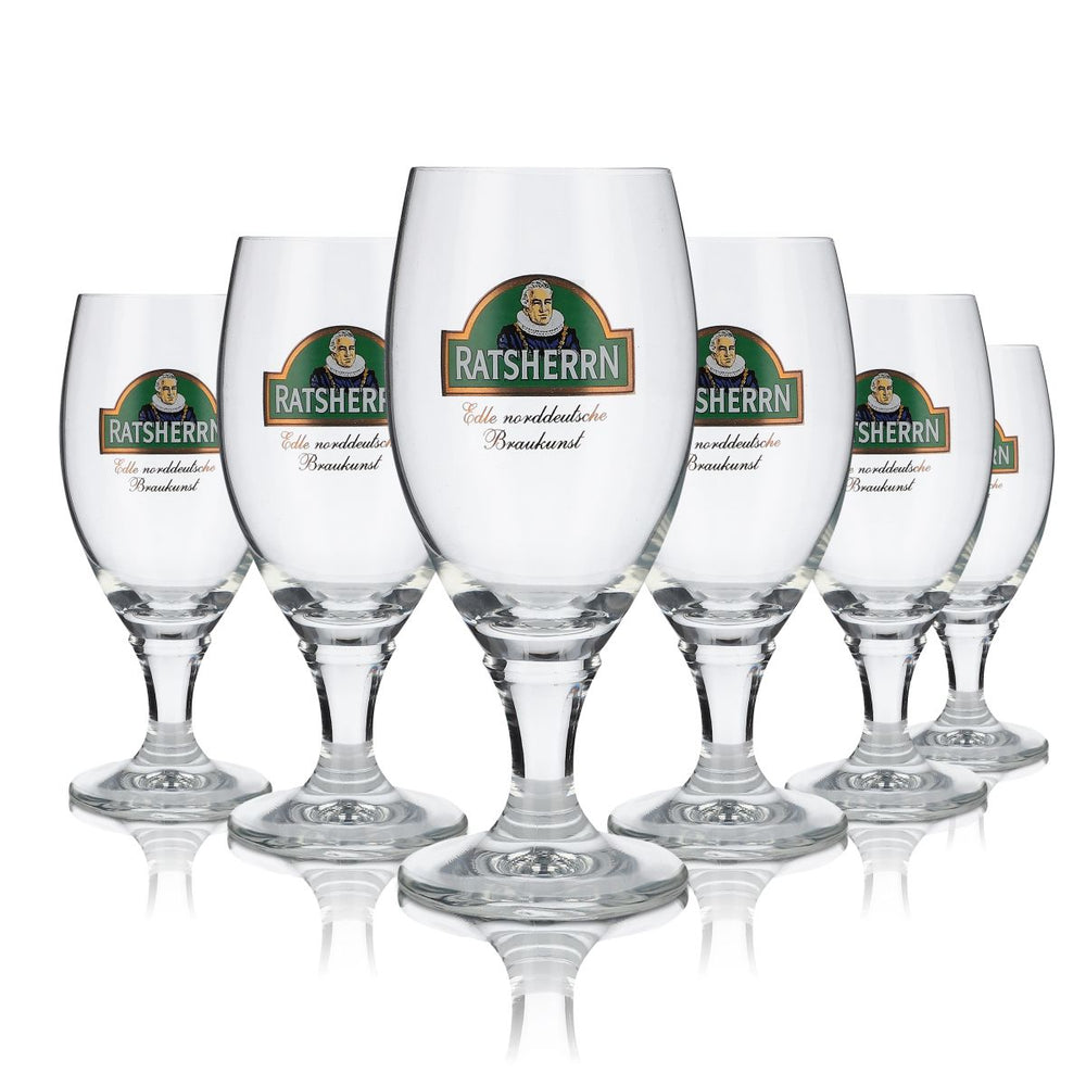 6x Ratsherrn glass 0.2l tulip glasses Beer Deister Pokal RC Ritzenhoff