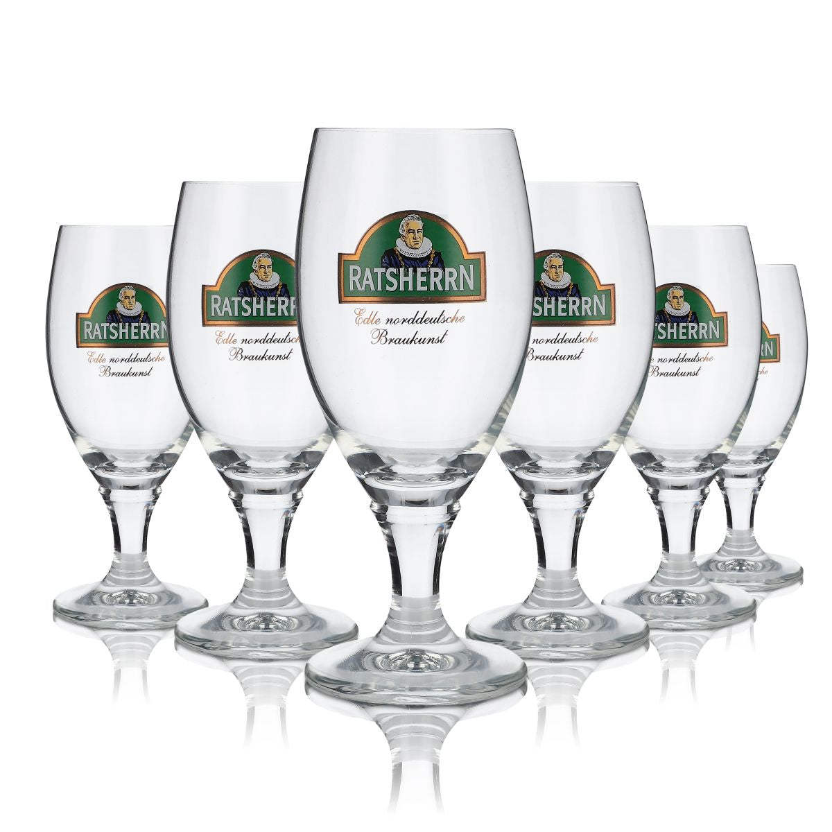 6x Ratsherrn glass 0.2l tulip glasses Beer Deister Pokal RC Ritzenhoff
