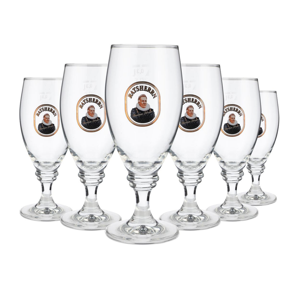6x Councilman Glass 0.3l Beer Glasses Trophy Glass "Old Design" Tulip