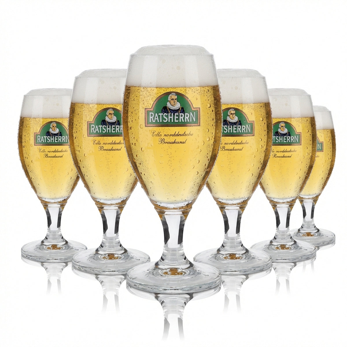 6x Ratsherrn Glass 0.3l Beer Glasses Deister Pokal RC Ritzenhoff Beer Brewery