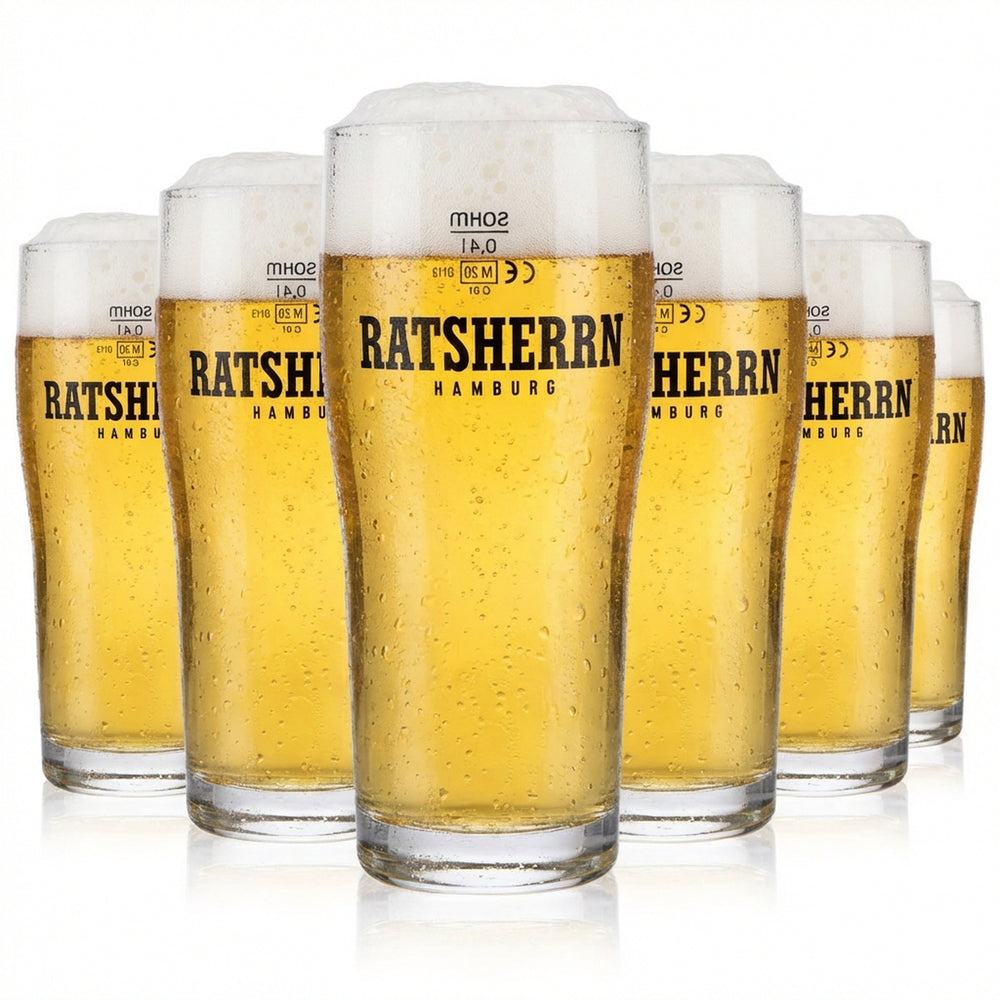 6x Ratsherrn Pils beer glass 0.4l Beer glasses "Brewhouse" Exclusive mug