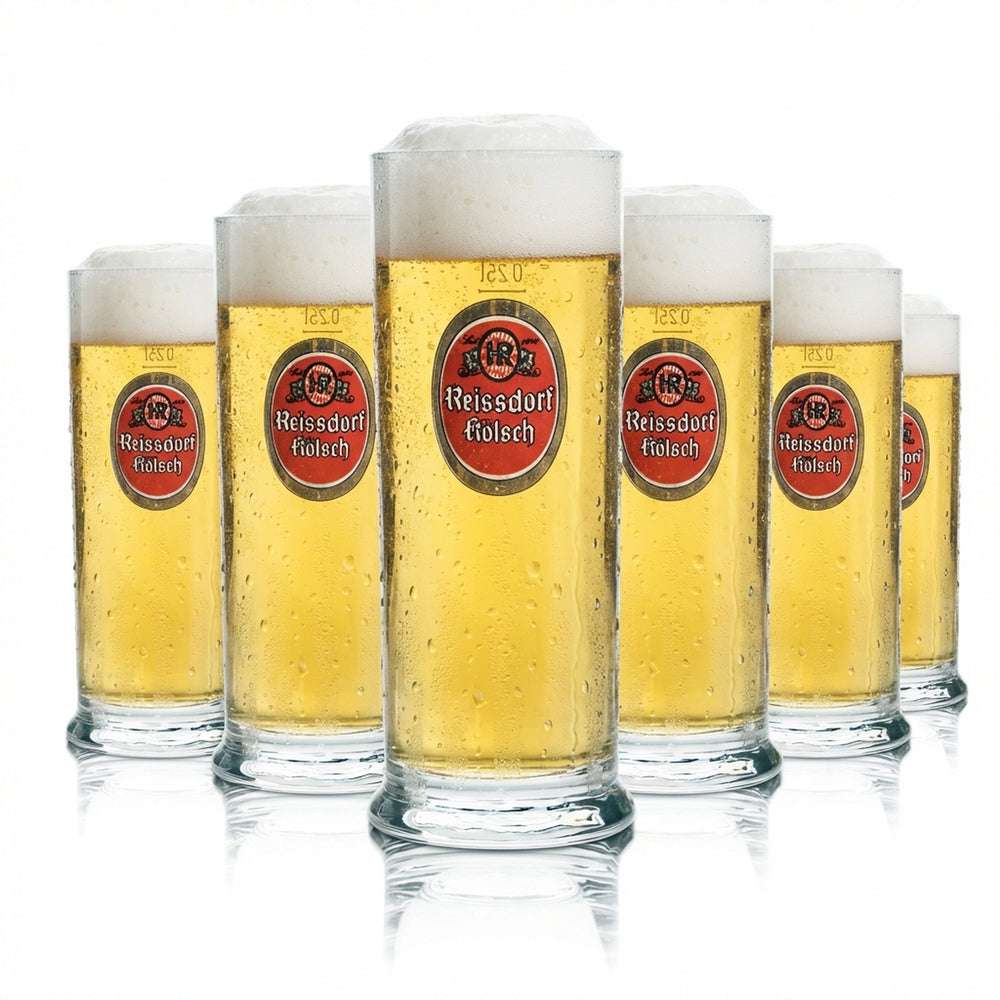 6x Reissdorf beer glass 0.25l Kölsch mug glasses Cologne Kölsch glass brewer