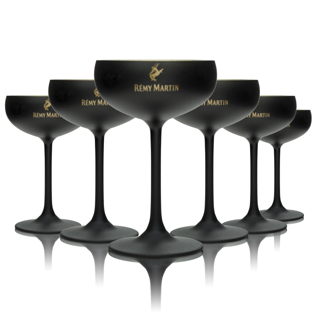 6x Remy Martin Cognac Glass Cocktail Bowl Black Matt 0.1l Coupette Martini Glasses