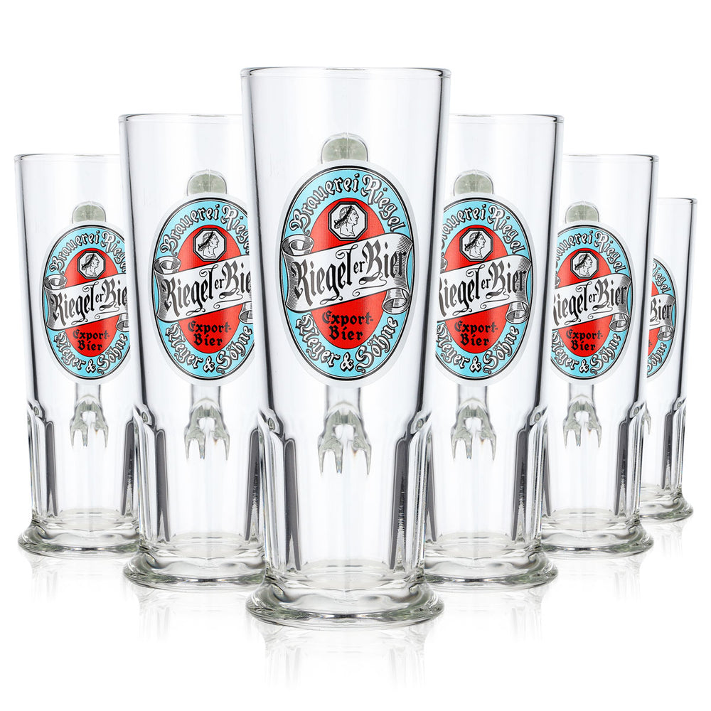 6 Riegele Beer Glasses, 0.25 L Habsburg-Seidel Sahm Beer Mug (Set of 6)