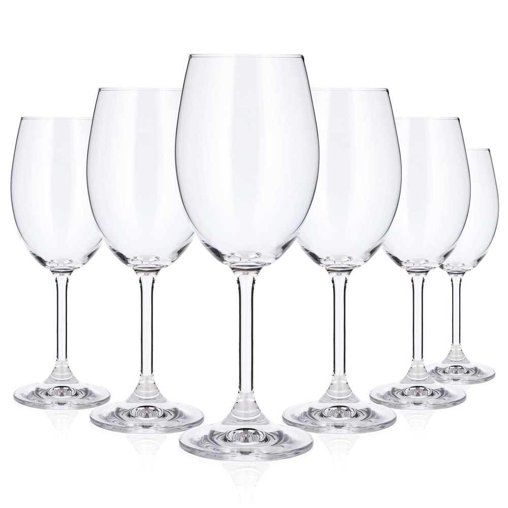 6 Rio Wine Glasses, Stemmed, 0.25 L, White Wine Glasses, Plain, Chardonnay (Set of 6)