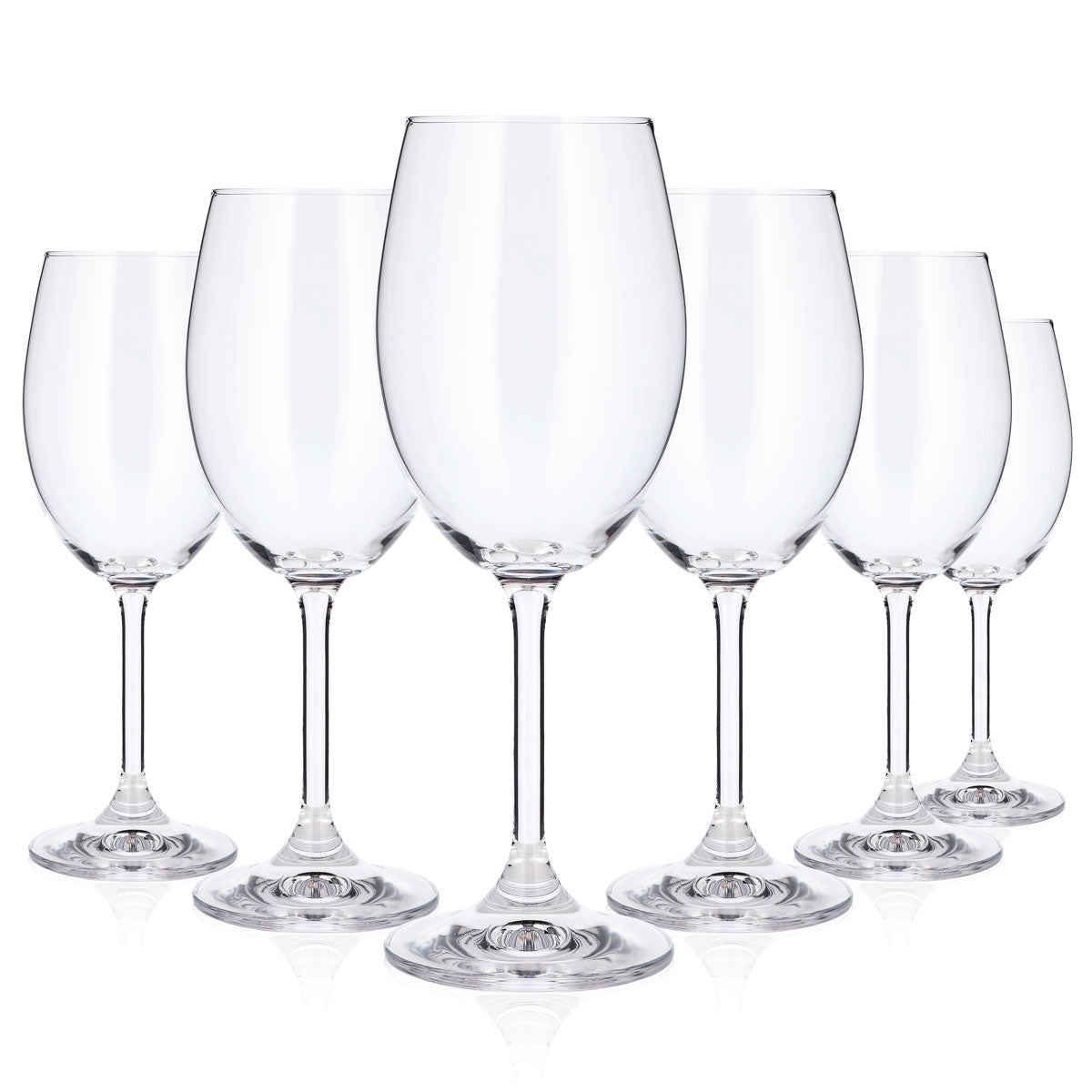6 Rio Wine Glasses, Stemmed, 0.25 L, White Wine Glasses, Plain, Chardonnay (Set of 6)