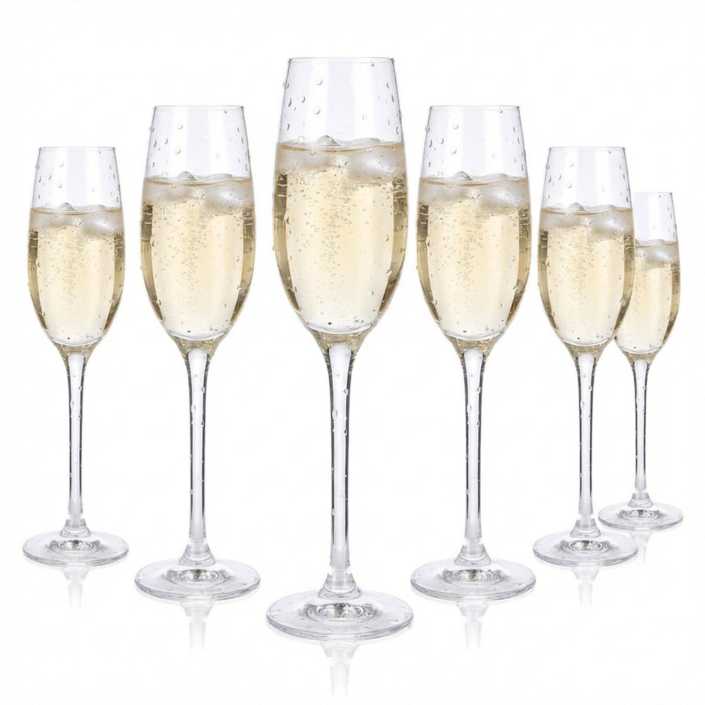 6x Rona Sparkling Wine Glass Flute Cava 0.15l Sparkling Wine Glass Champagne Glass Crystal
