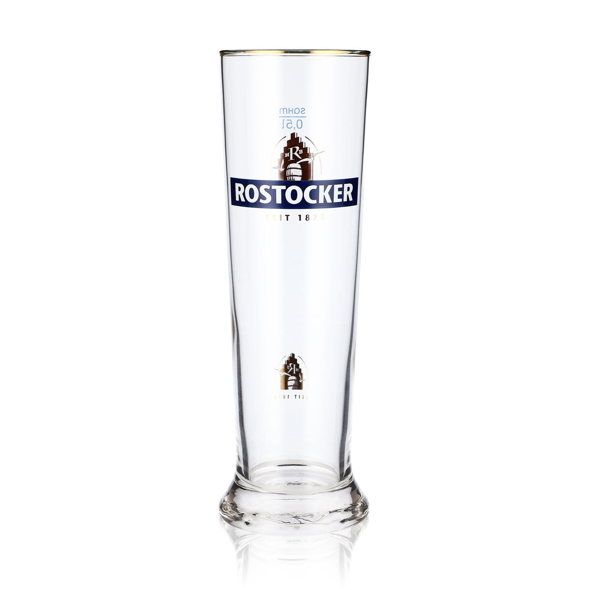 6x Rostock beer glasses 0.5l goblets with gold rim – View 2