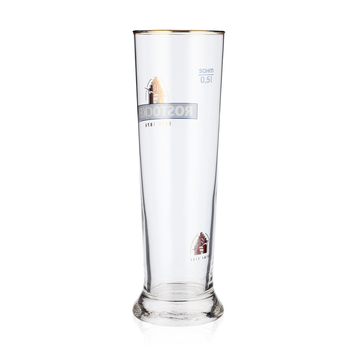 6x Rostock beer glasses 0.5l goblets with gold rim – View 4