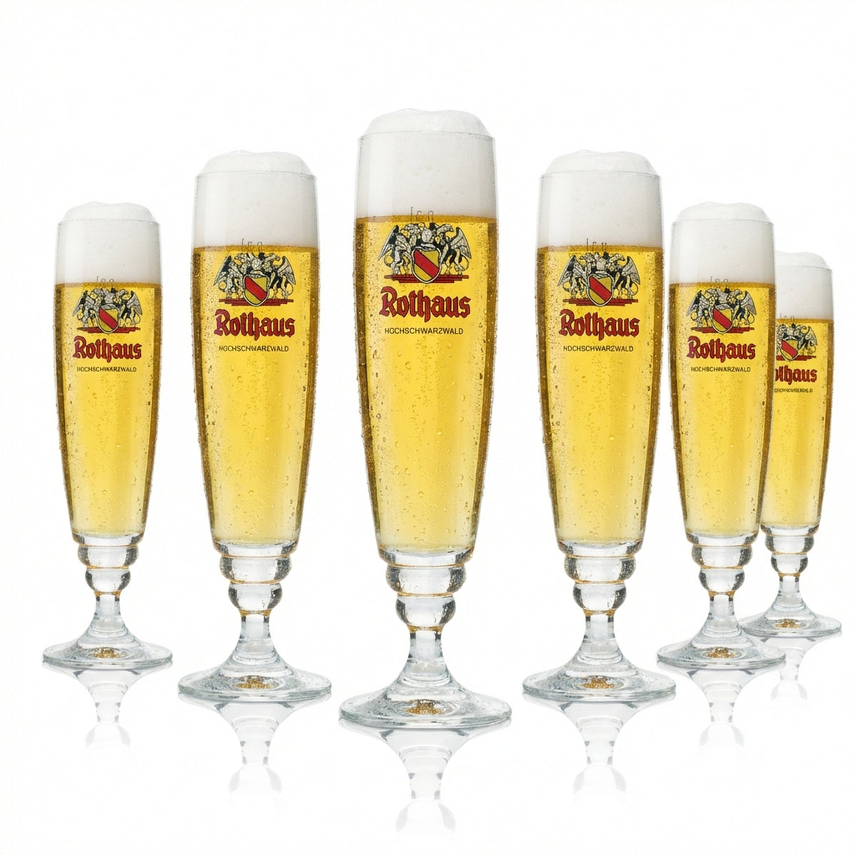 6x Rothaus beer glass 0.3l elegant goblet glass pilsner glass set calibrated for catering