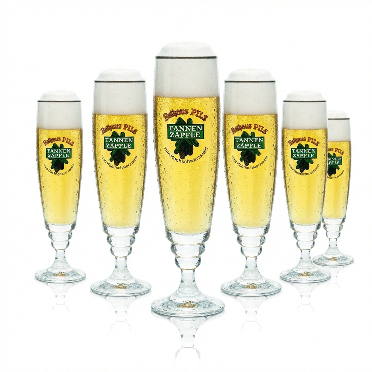6x Rothaus Glass 0.2l Exclusive Tannenzäpfle Beer Trophy Glass Set State Brewery Baden