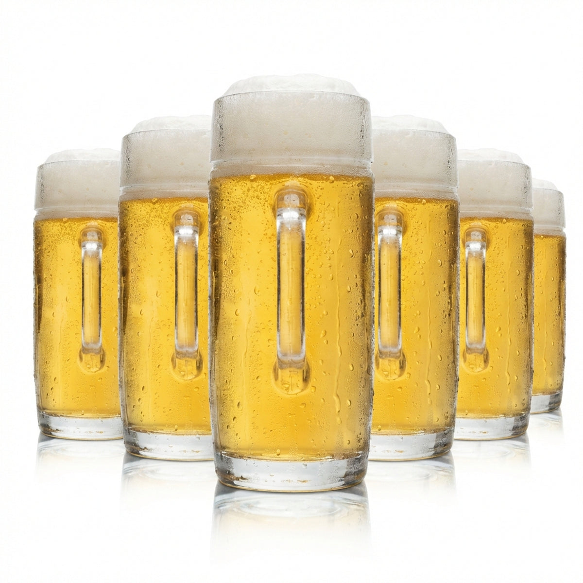 6x Sahm beer mug glass 0.5l blank mug without print tankard Seidel glasses oak