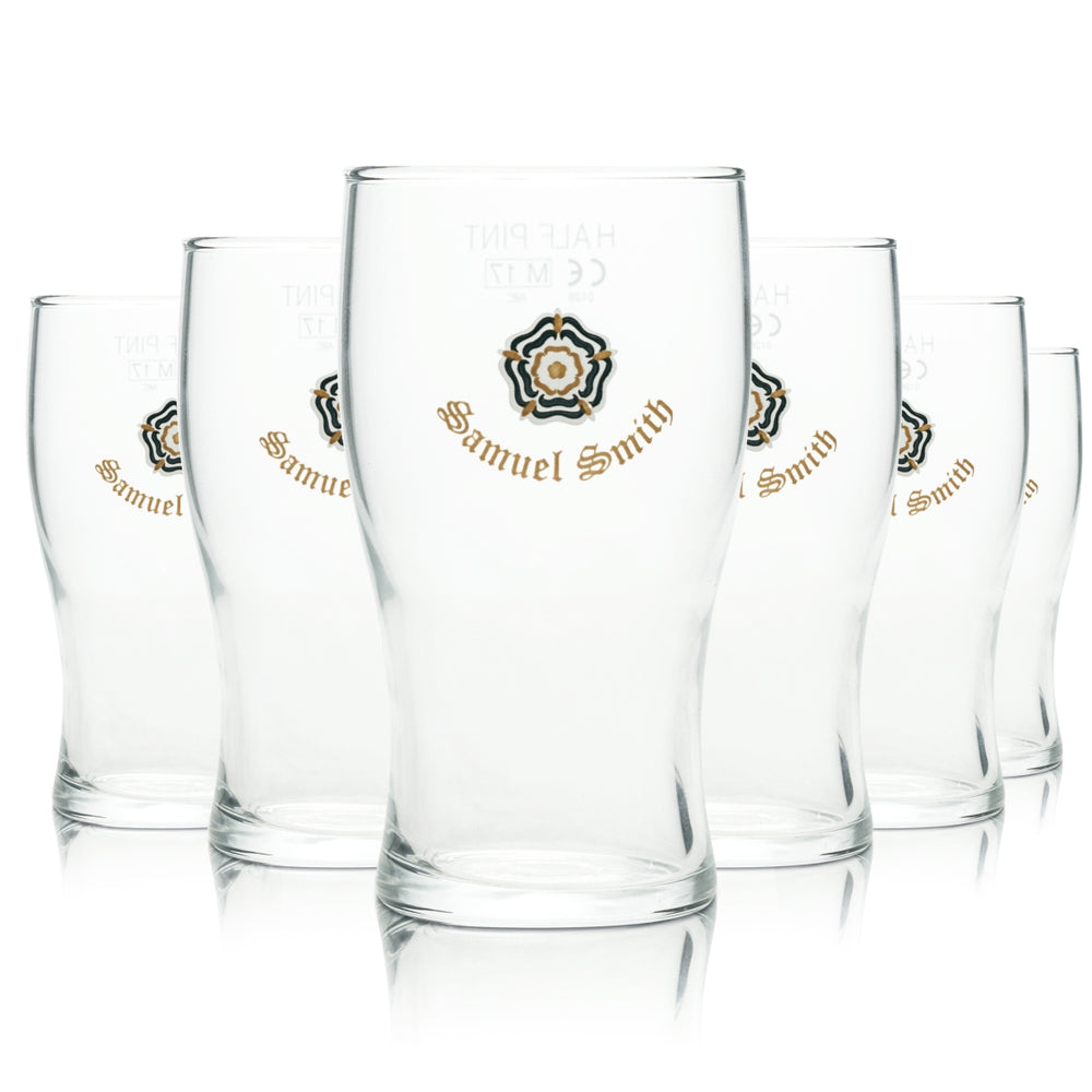 6x Samuel Smith Beer Glass 0.3l Mug 1/2 Pint Craft Beer ARC England Willi Cup