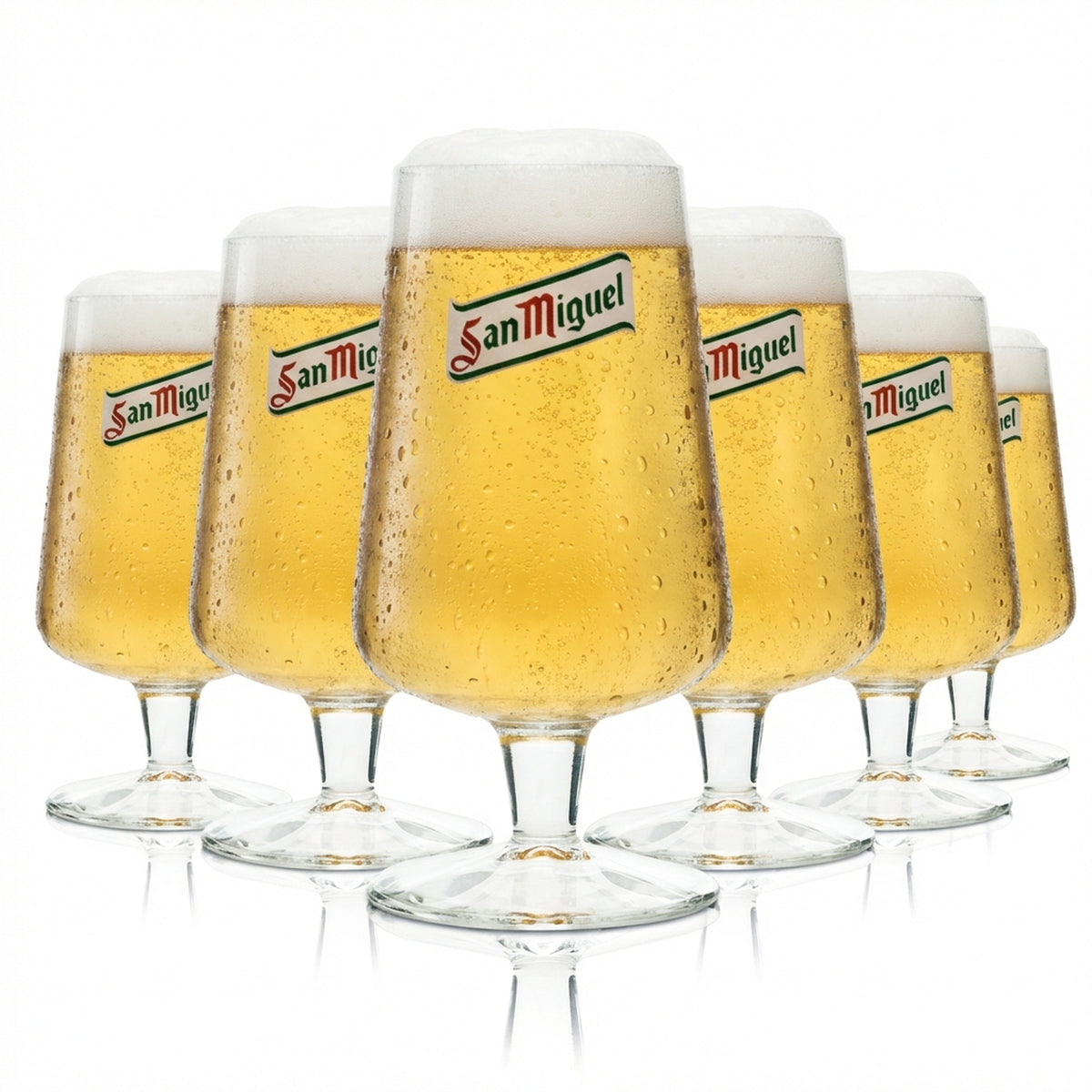 6x San Miguel beer glass 0.3l standard version