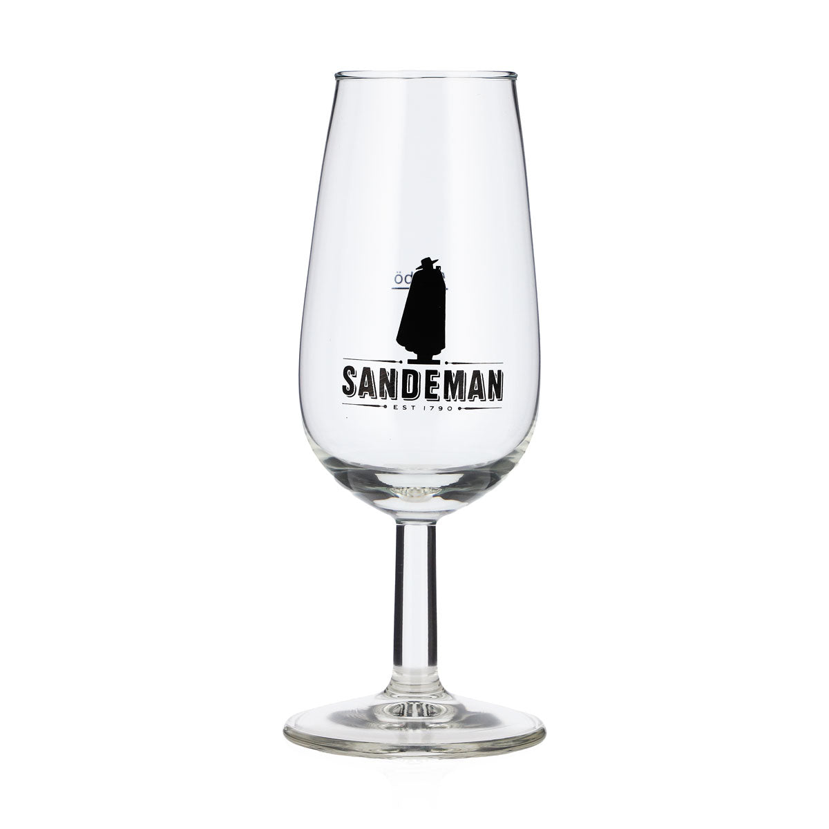 6 Sandeman Wine Glasses, 5 cl, Tatsingglas Logo, Black (Set of 6)