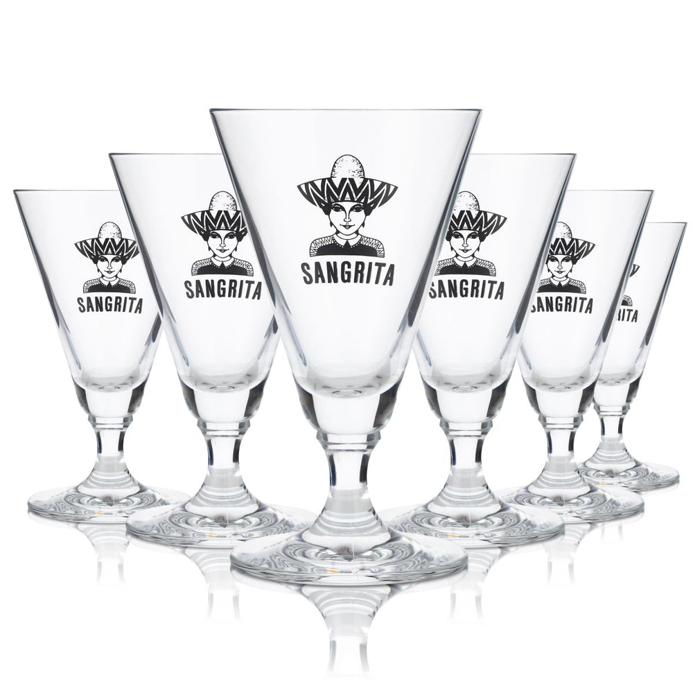 6x Sangrita glass 0.125 l Goblet glass Martini glass Vegetable juice Tomato juice Long drink