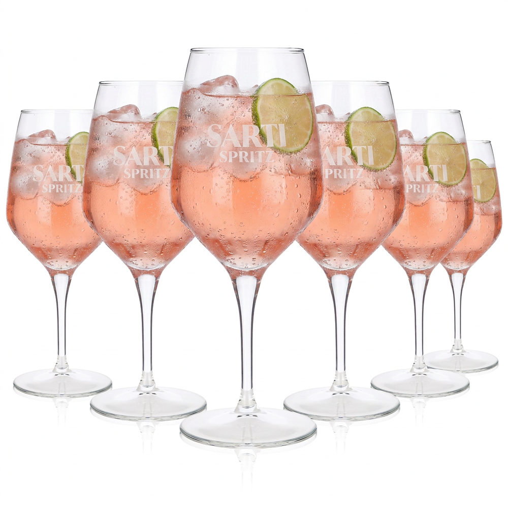 6x Sarti Glass 0.44l Wine Glasses Cocktail Glasses Sarti Rosa Spritz Aperitif Drink