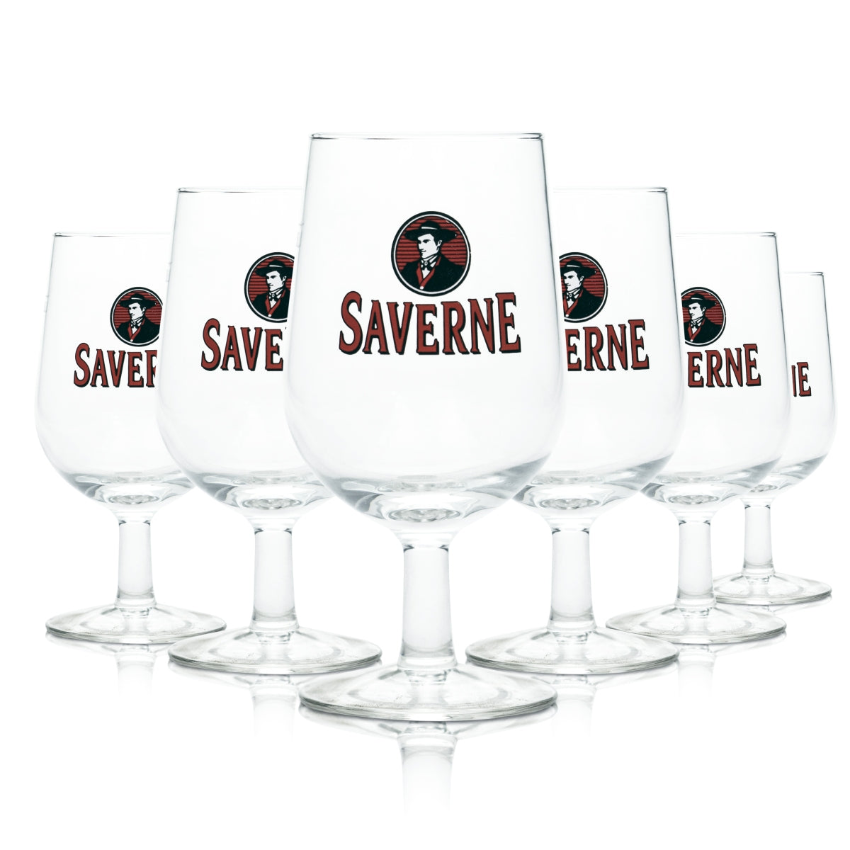 6x Saverne Glass 0.25l Tulip Goblet Swivel Glasses Panache Beer Brewery