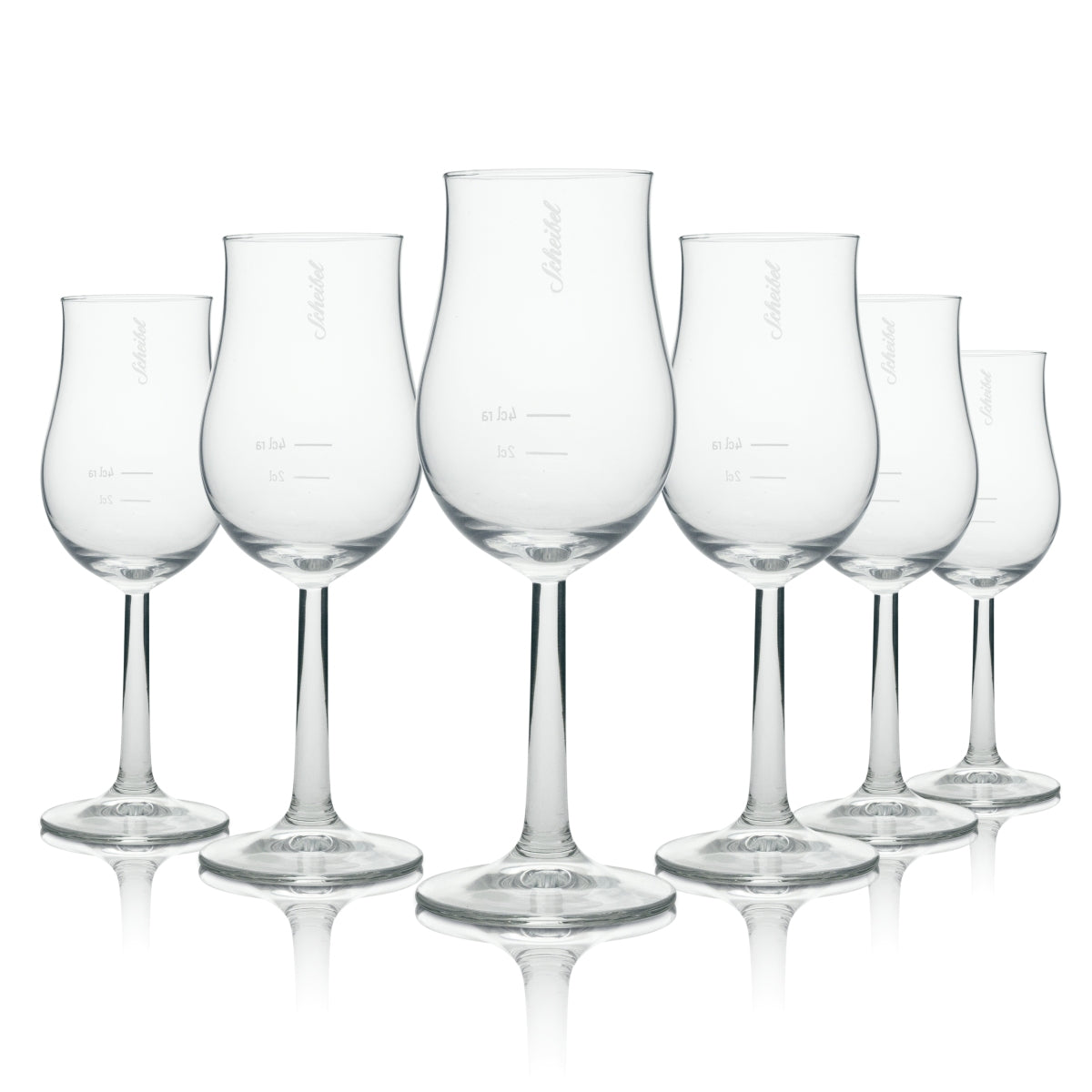 6x Scheibel schnapps glass 0.14 l nosing glass/chalice "Bugatti" with oak