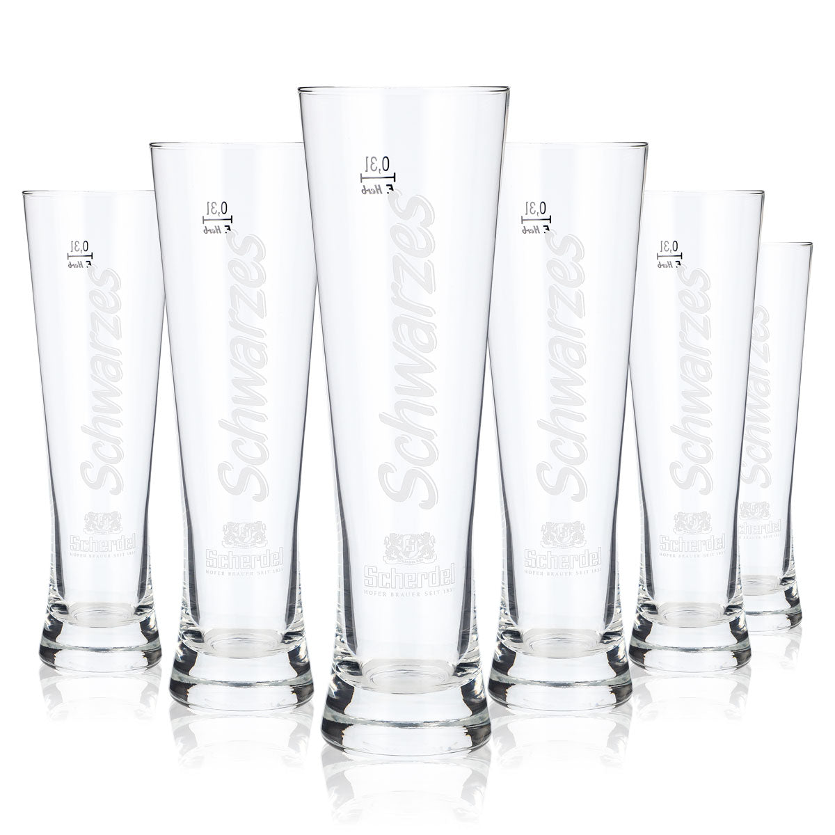 6x Scherdel beer glasses 0.3l goblets "Schwarzes" F.Herb – View 5