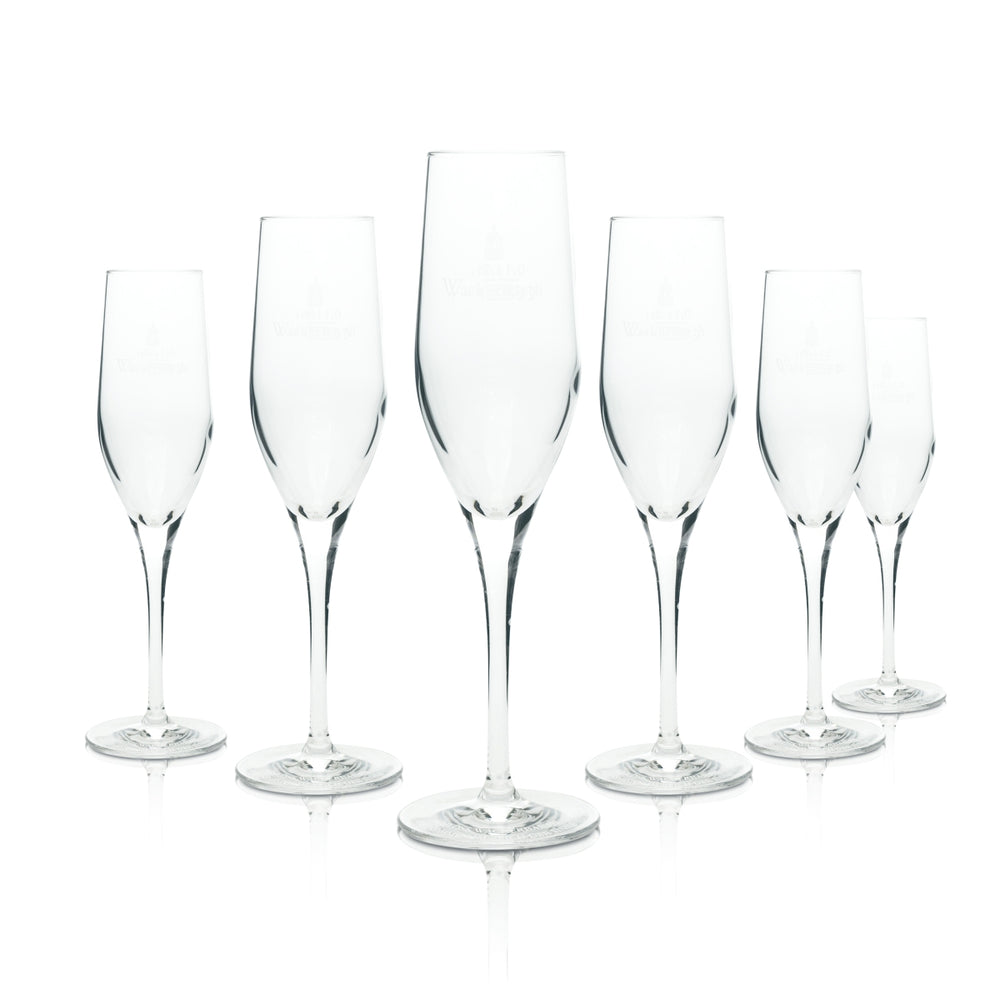 6x Wackerbarth sparkling wine glasses, 175 ml champagne flutes, exquisite glasses, Prosecco