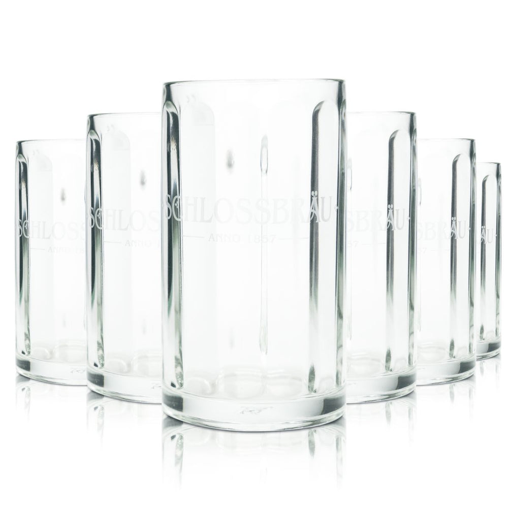 6x Schlossbräu beer glass beer mug 0.4l Glückauf tankard Seidel glasses brewery