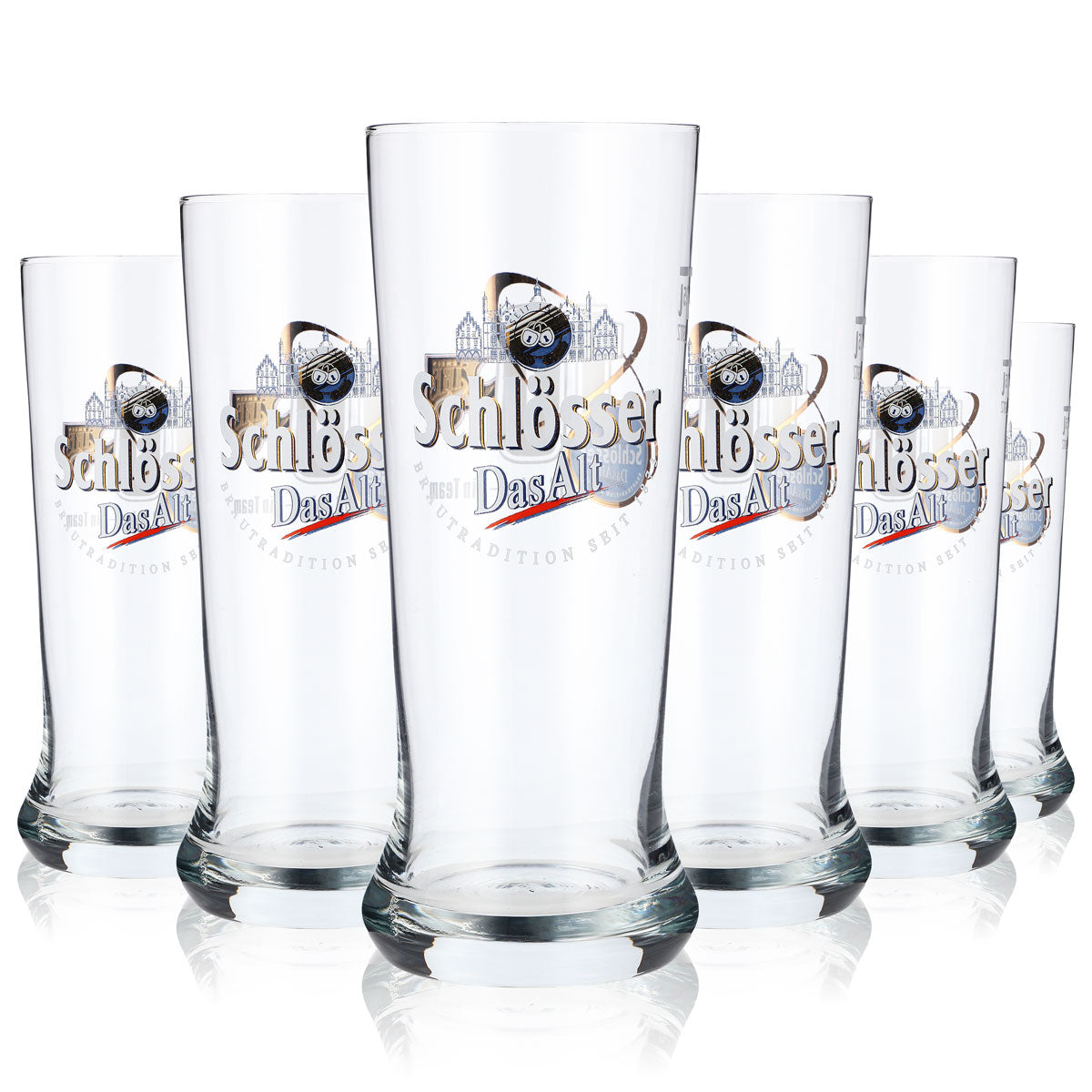 6x Schlösser Alt Beer Glass 0.25l Glasses Bar Mug "10 Years" – View 6