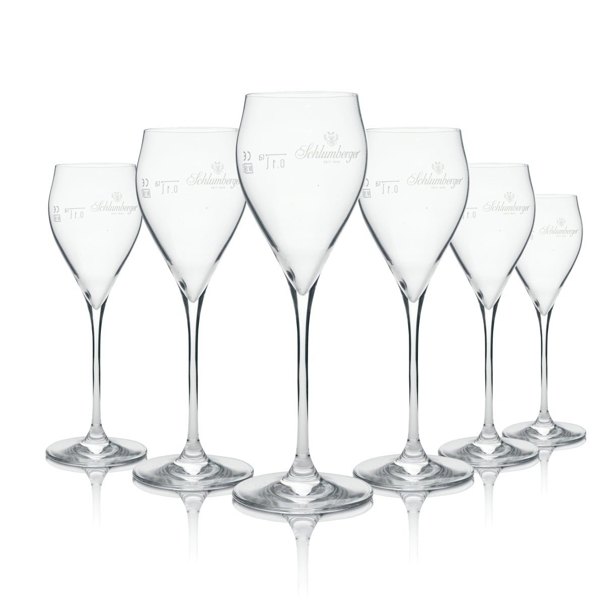 6x Schlumberger Prosecco Glass Exclusive Glass 0.1l rastal