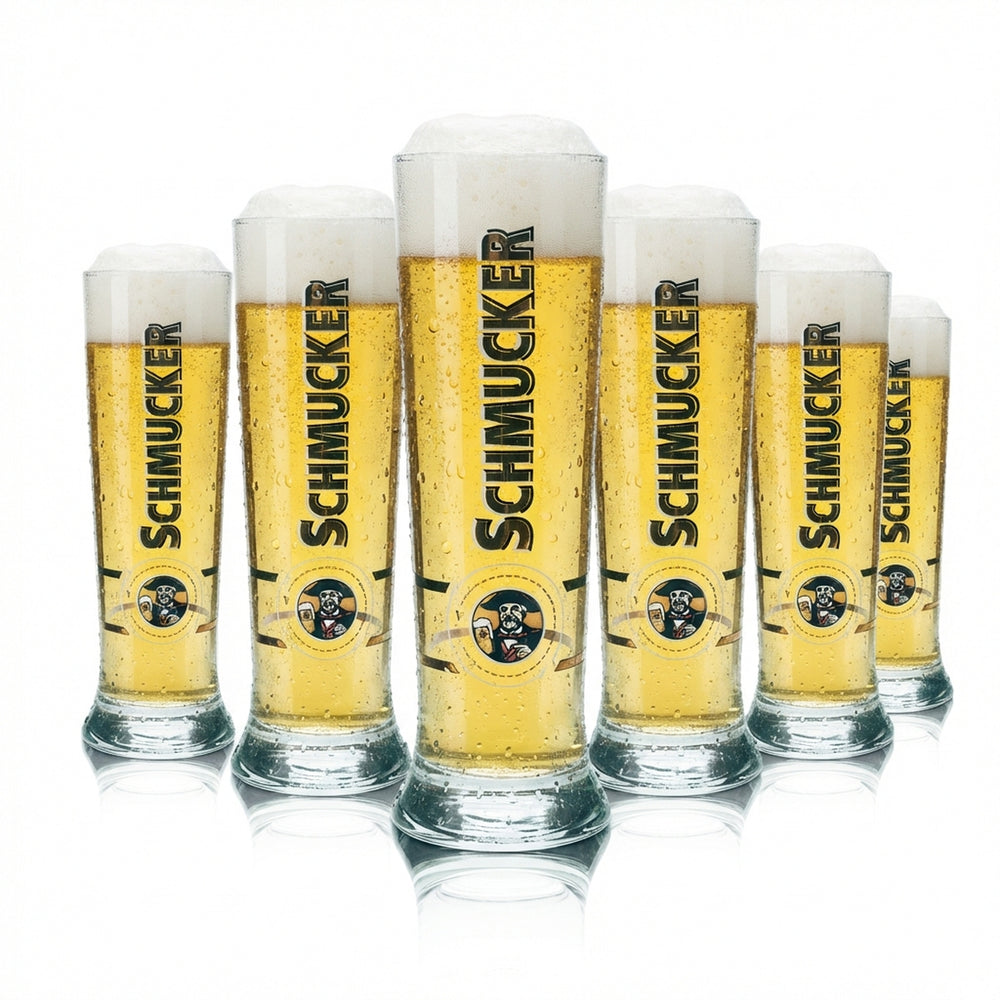 6x decorative beer glasses, 0.5 l, trophy shape, tulip glasses, catering, pub, pilsner, Märzen