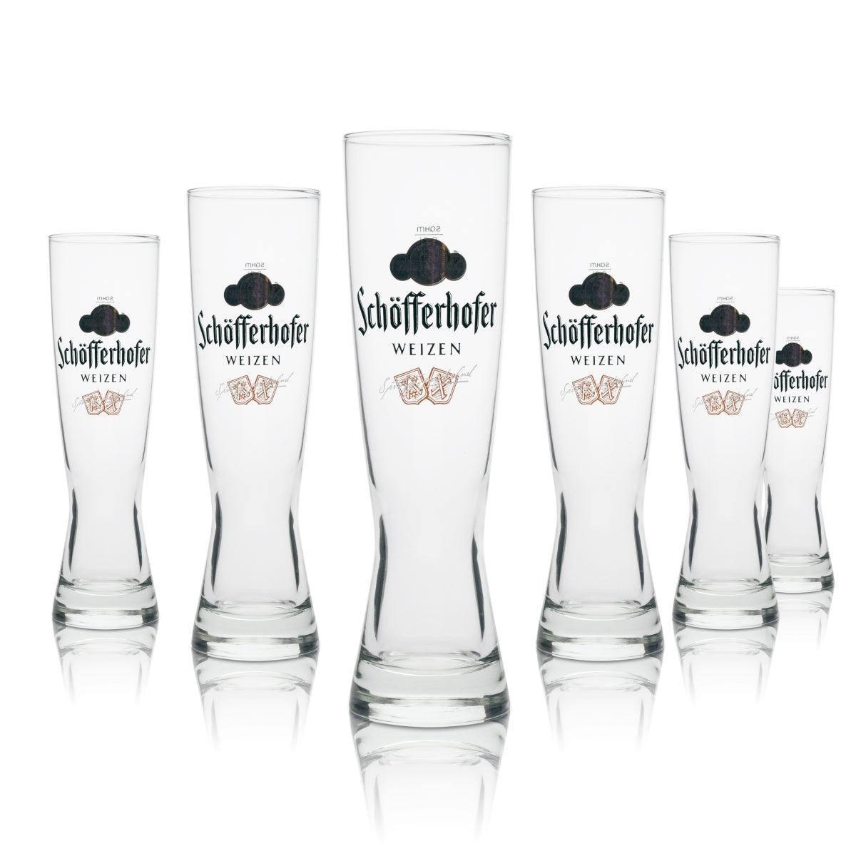 6x Schöfferhofer wheat beer glass 0.3l yeast crystal wheat glasses calibrated for catering