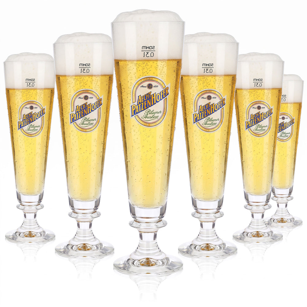 6 Schultheiss Beer Glasses, 0.3 L, Sahm Pescara Mug (Set of 6)