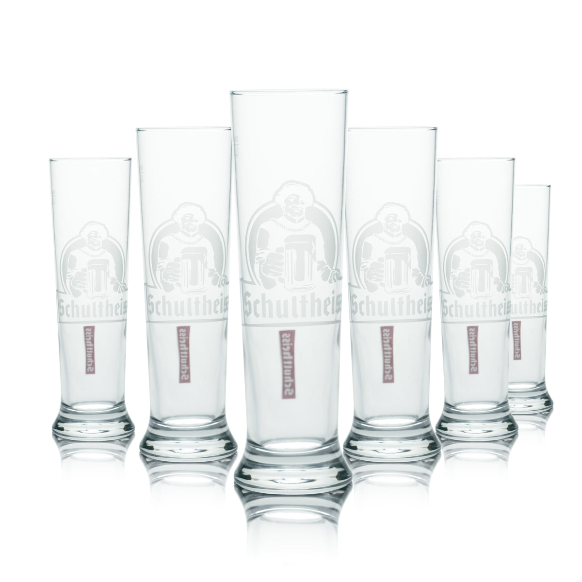 6x Schultheiss glass 0.3l beer mug Pilsner trophy glasses Kindl Brewery Gastro