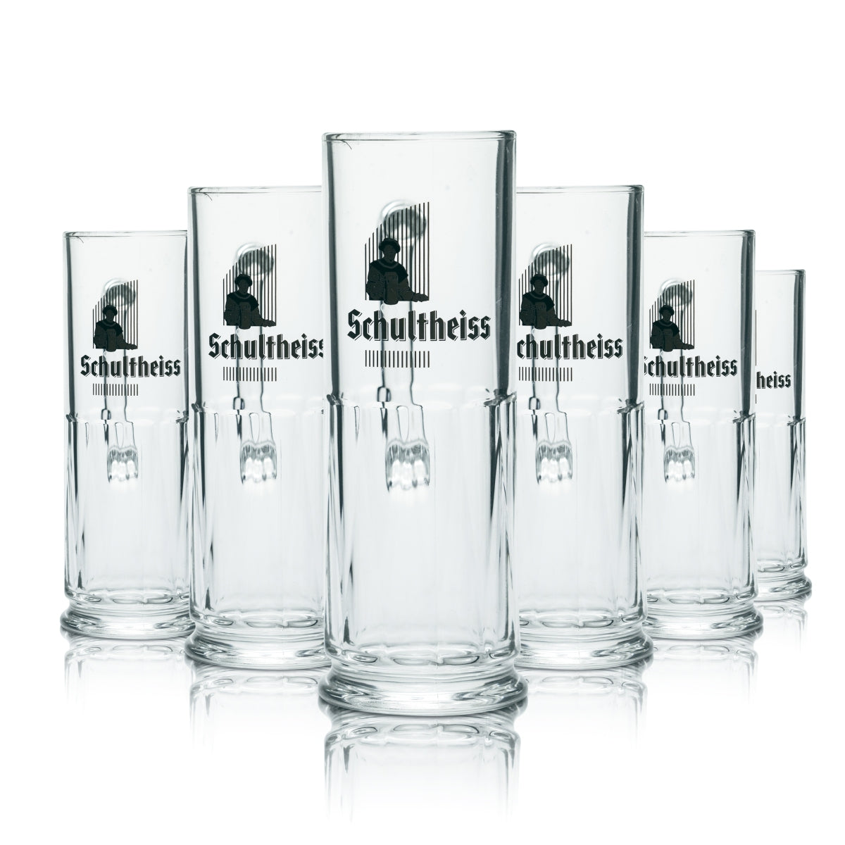 6x Schultheiss glass 0.4l beer mug Pilsener glasses Gastro calibrated Kindl brewery