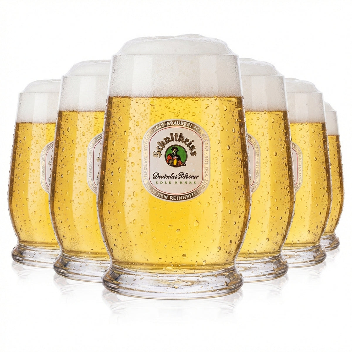 6x Schultheiss Lager Beer Beer Glass 0.4l Mug Seidel Riva German Pilsner