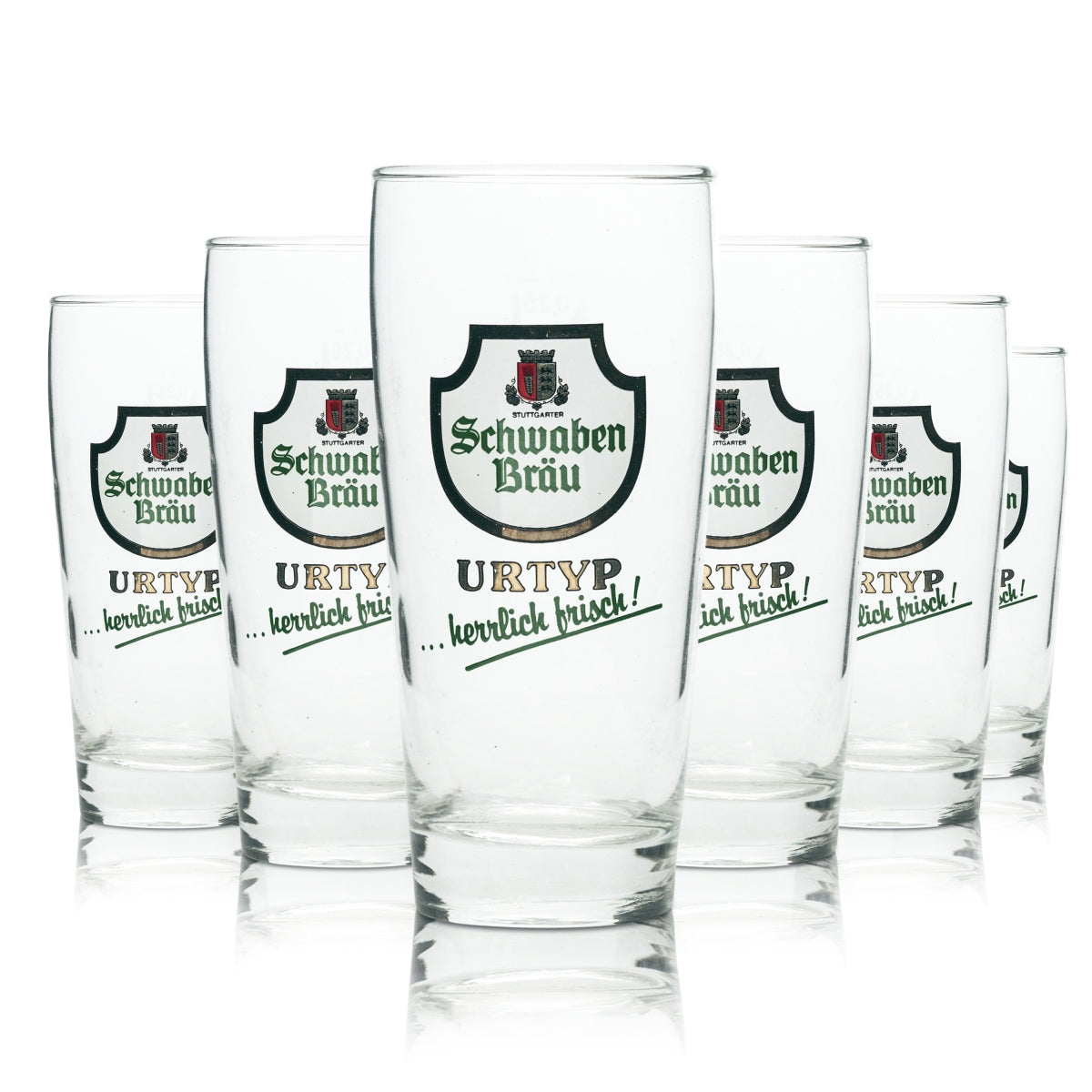 6x Schwaben Bräu beer glass 0.25l mug Urtyp Willi glasses Pils Export Schwaben
