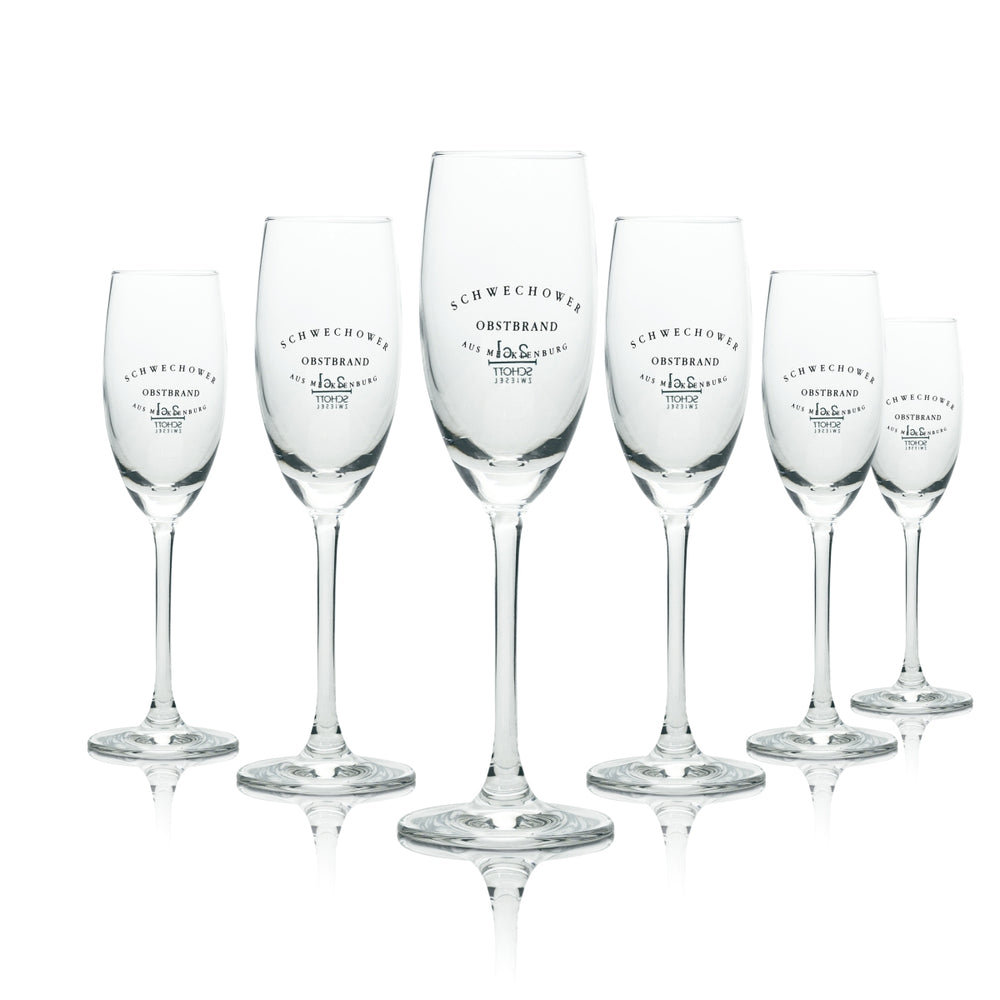 6x Schwechower fruit brandy glass schnapps shot glasses 2cl flute nosing tasting