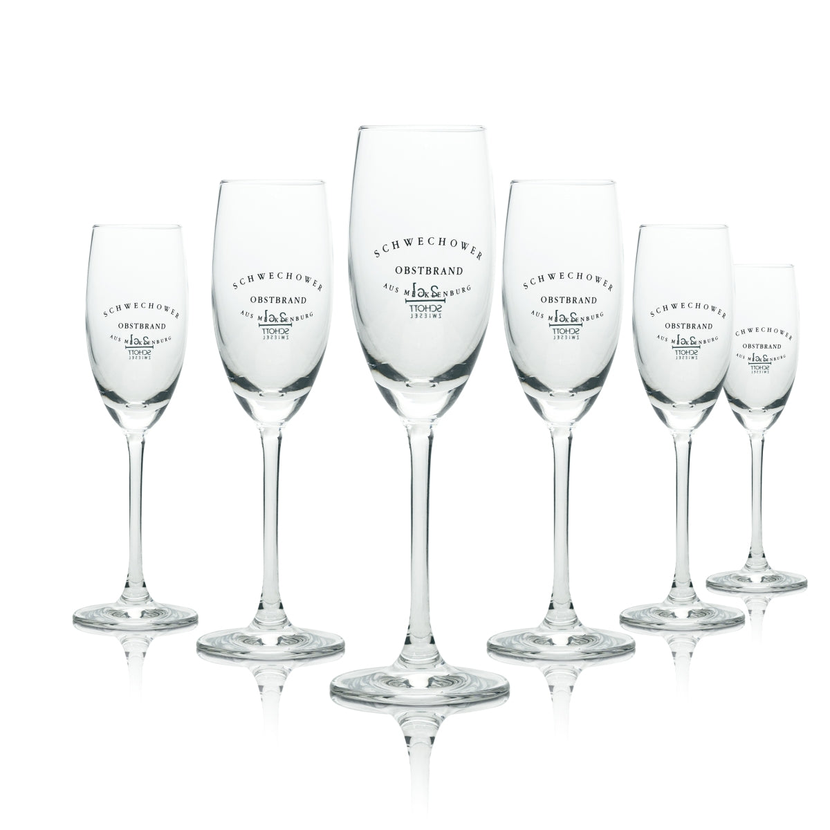 6x Schwechower fruit brandy glass schnapps shot glasses 2cl flute nosing tasting