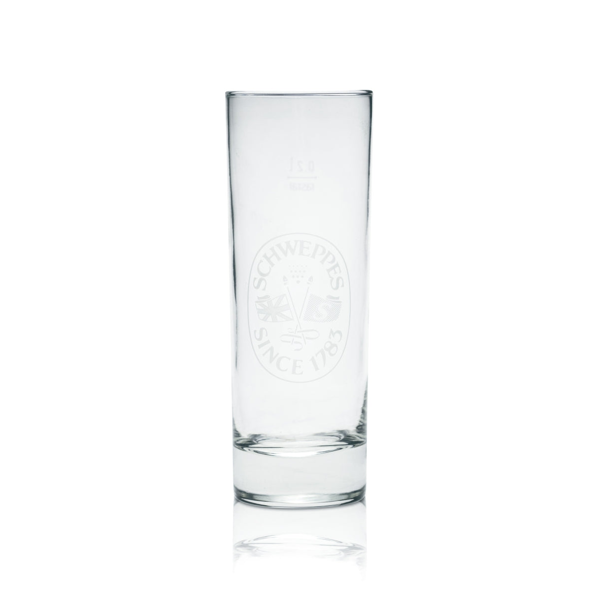 6x Schweppes glass 0.2l soft drink lemonade glasses cups stick calibrated retro tonic – View 2