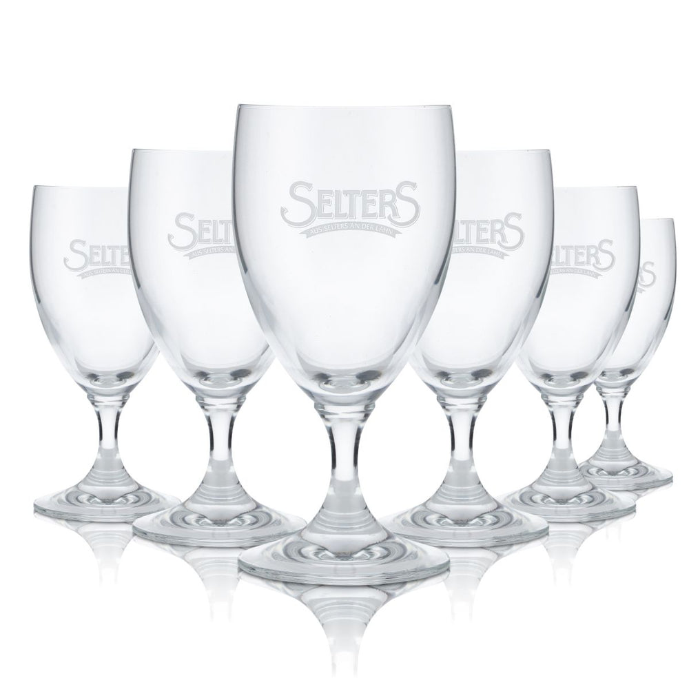6x Selters Glass 0.18l Mineral Water Goblet Glasses Set Gastro Restaurant Bistro