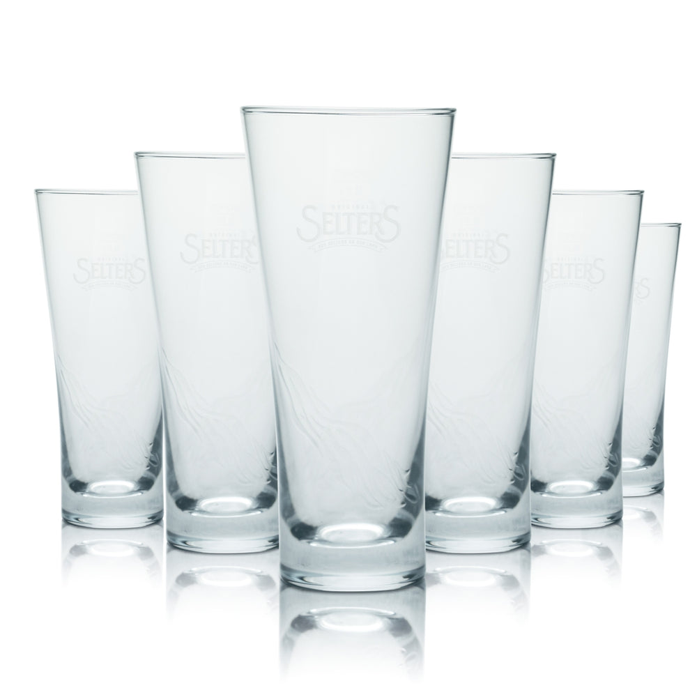 6x Selters Glass 0.2l Cup Glasses Mineral Water Sparkling Water Soda Spritz Sparkling Wine Oak