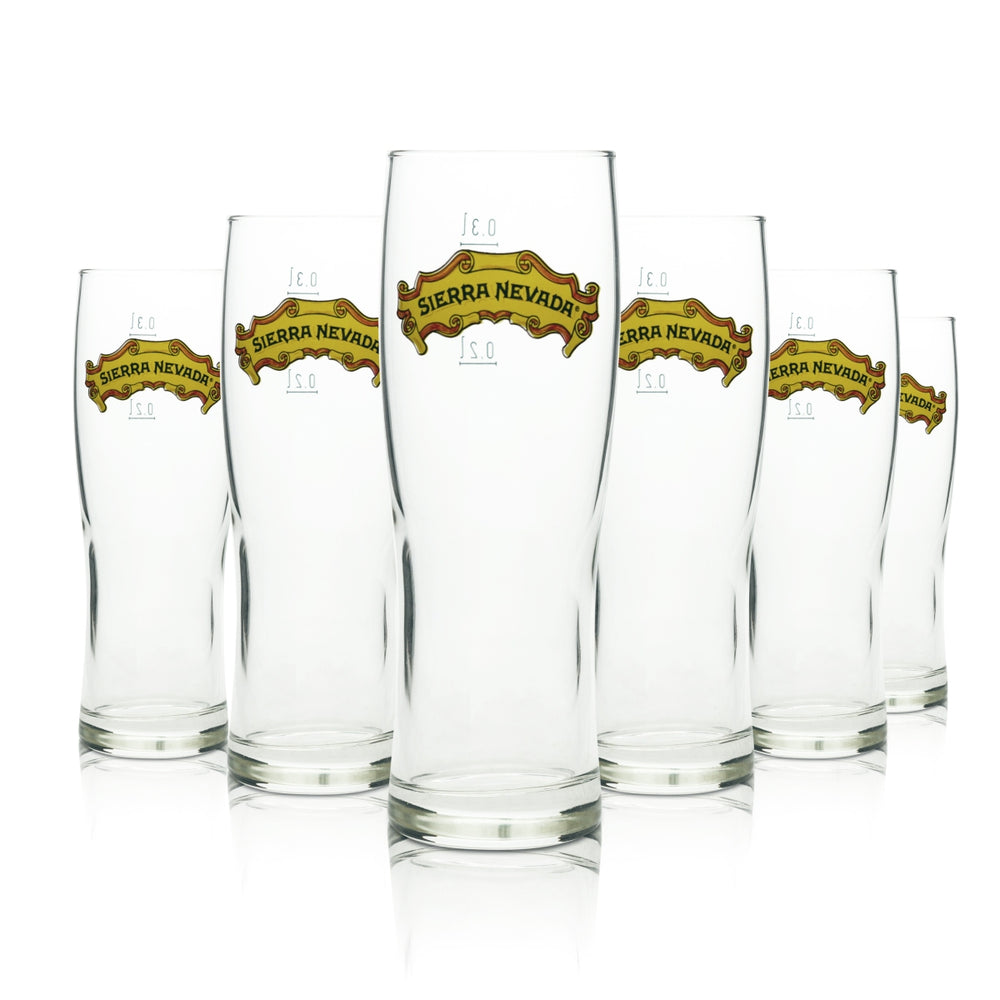 6x Sierra Nevada Beer Glass 0.3l Mug American Pint Glasses Beer Cup Craft Texas
