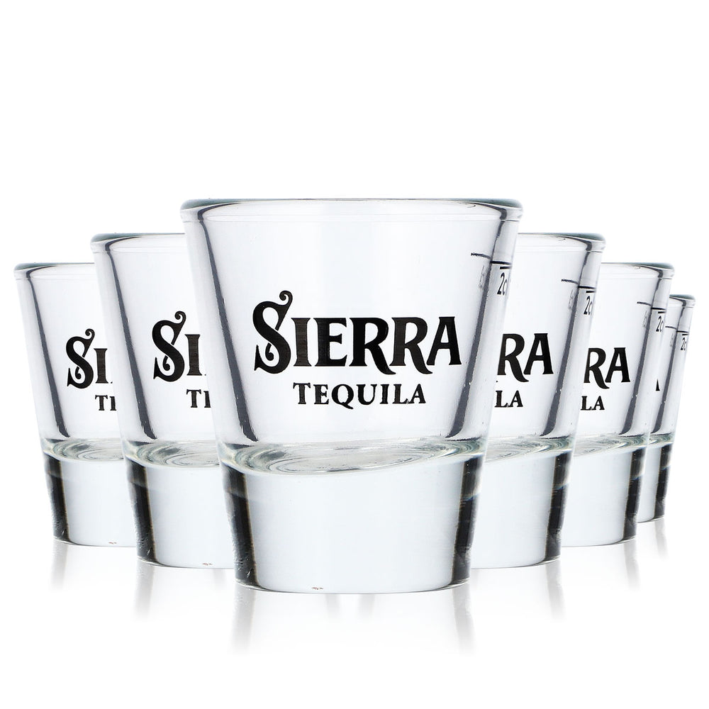 6x Sierra Tequila Tequila Glass Stamper Short 2cl Shot Glass with Logo Only