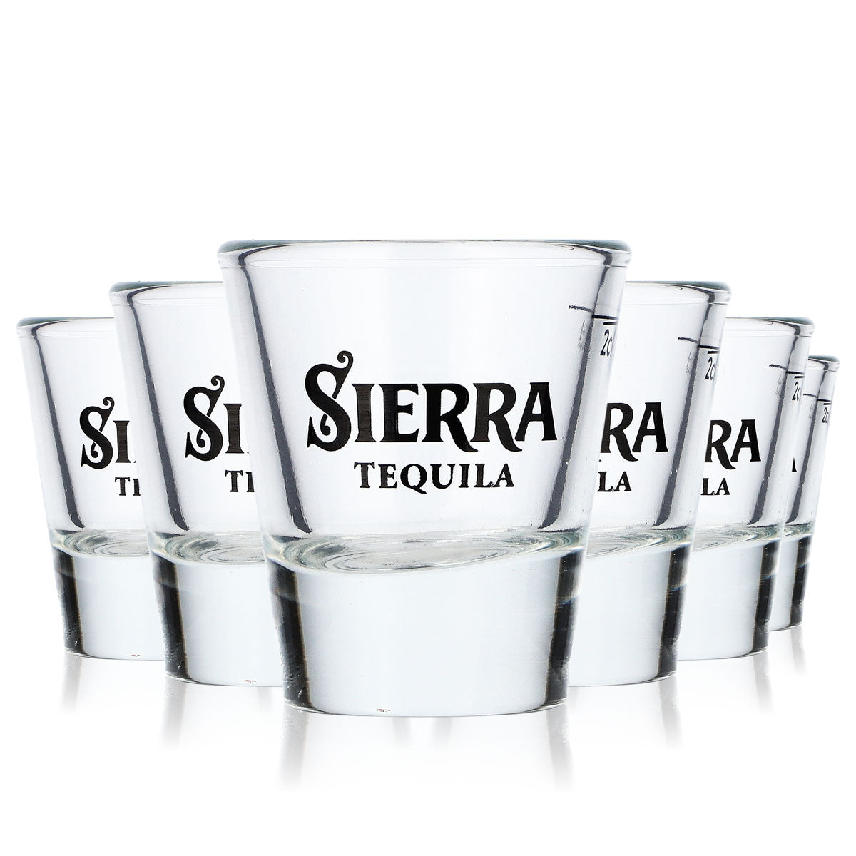 6x Sierra Tequila Tequila Glass Stamper Short 2cl Shot Glass with Logo Only