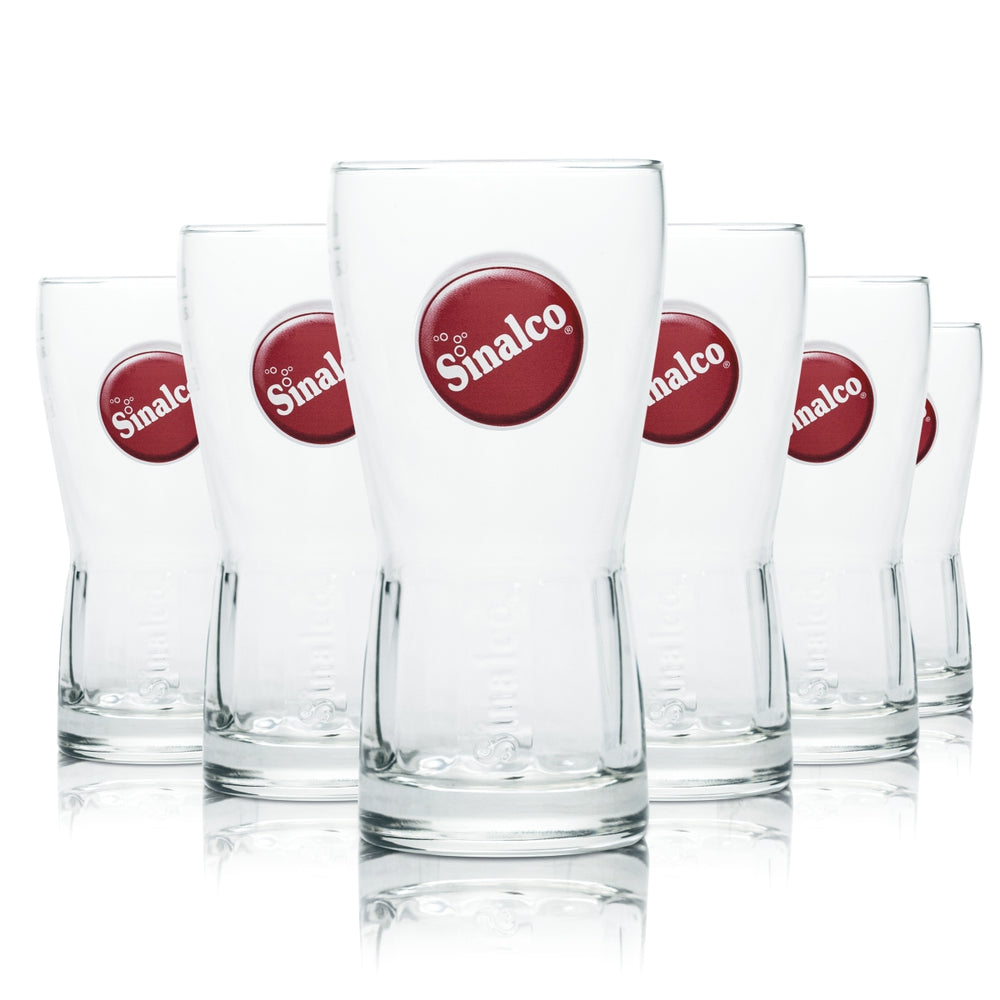 6x Sinalco glass 0.2 l cup relief contour glasses lemonade soft drink catering calibrated