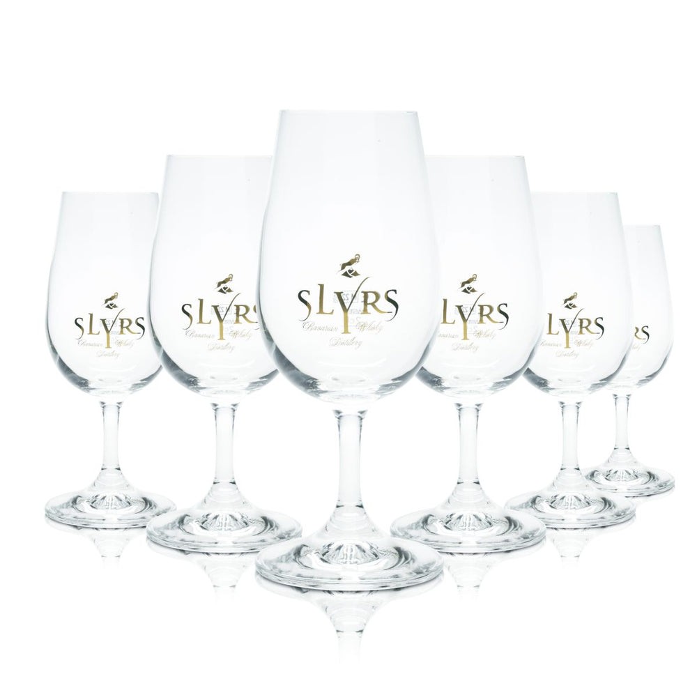 6x Slyrs glass 0.2l whisky nosing glass tasting glass goblet glasses set bar