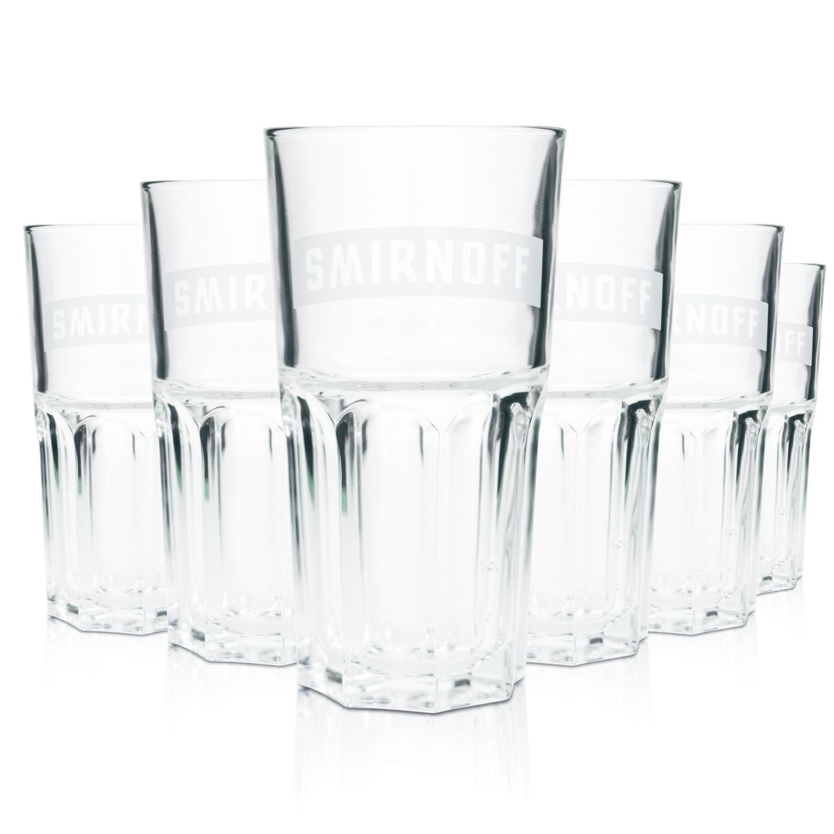 6x Smirnoff Glass 0.3l Long Drink Glasses Cocktail Glasses Vodka Moscow Mule Martini