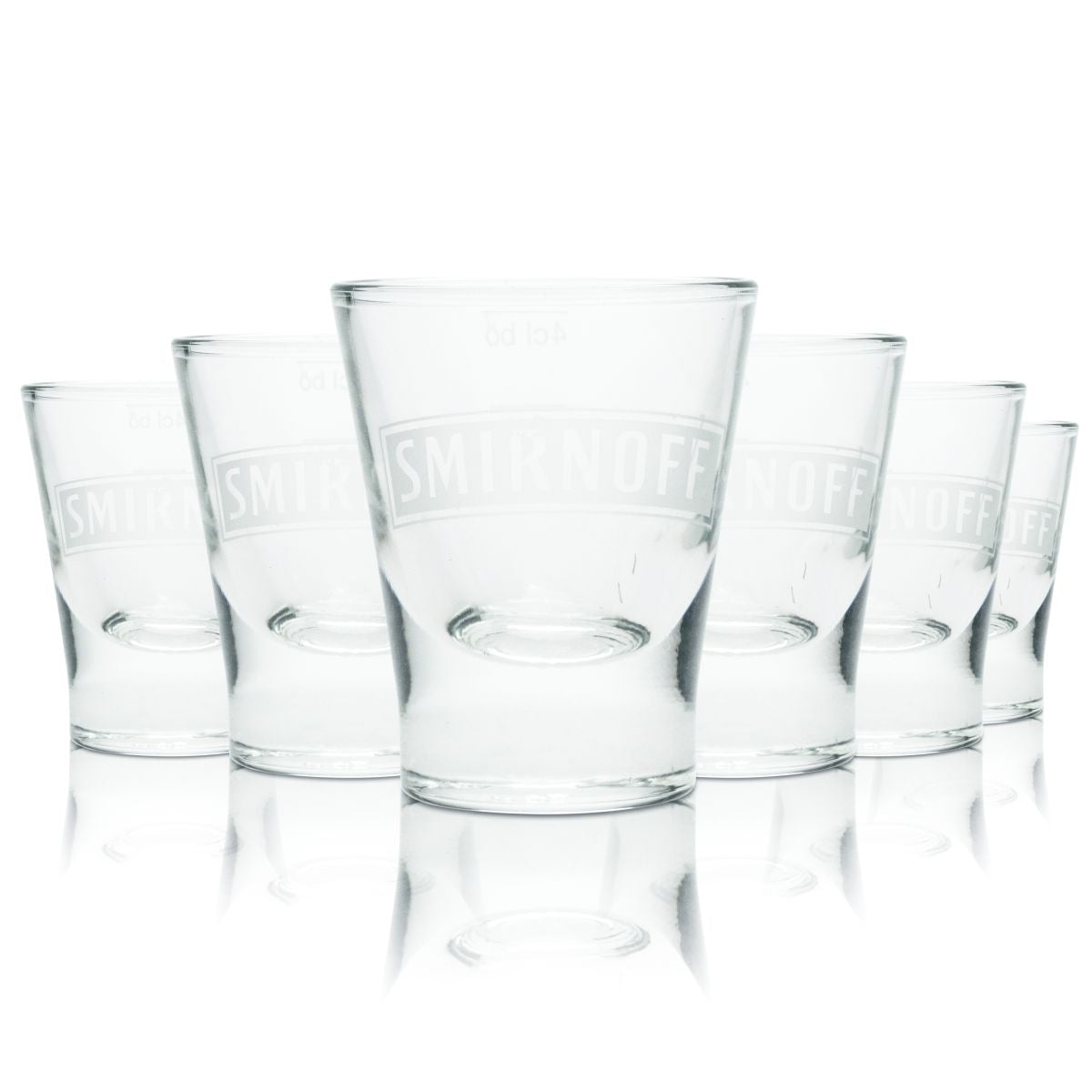 6x Smirnoff shot glasses, 5.5 cl, shot glass, short glass, shot glass set, vodka glass
