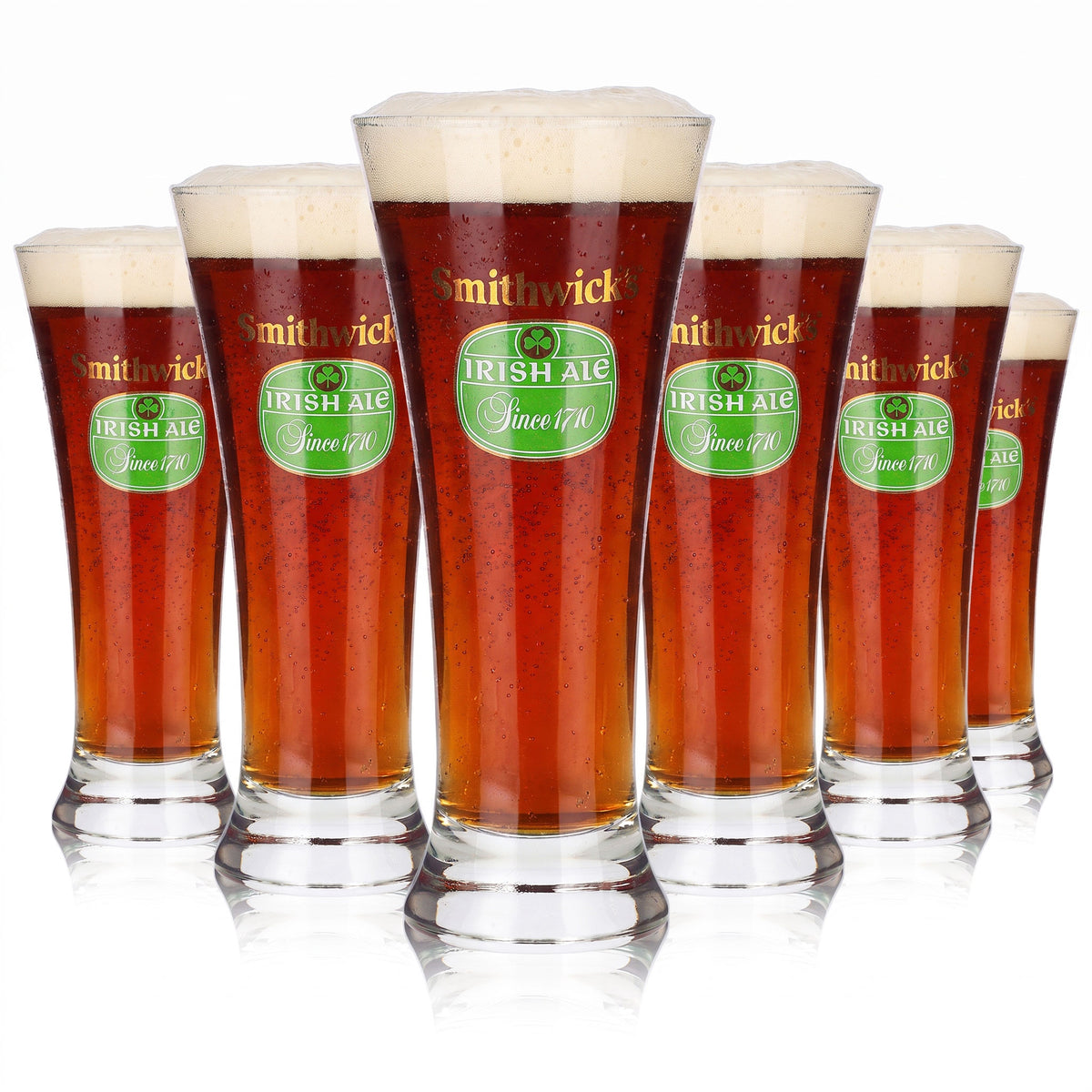 6 Smithwick's Beer Tumblers, 0.33 L, Irish Ale, Green Logo (Set of 6)
