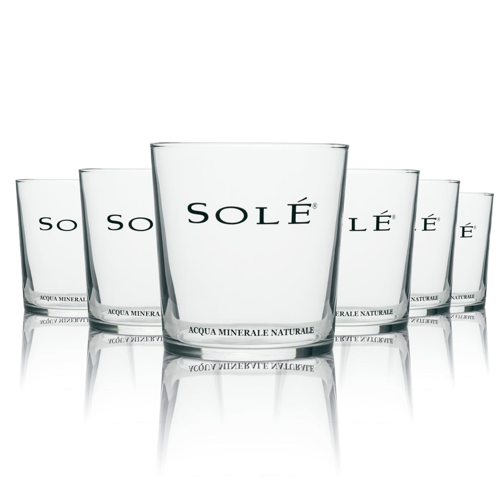 6x Solé Water Glass Aqua Minerale Naturale 300ml