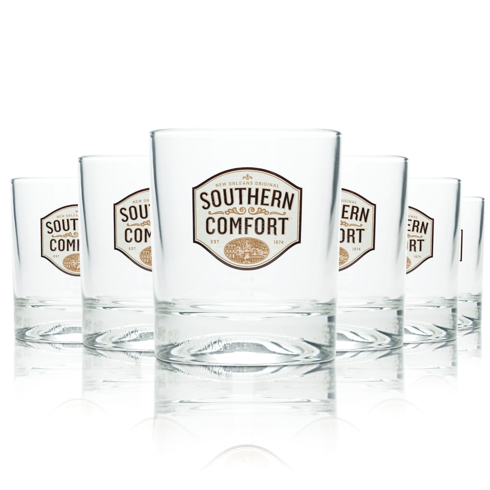 6x Southern Comfort Whiskey Glass 0.3l Tumbler Mug Glasses Gastro Bourbon USA